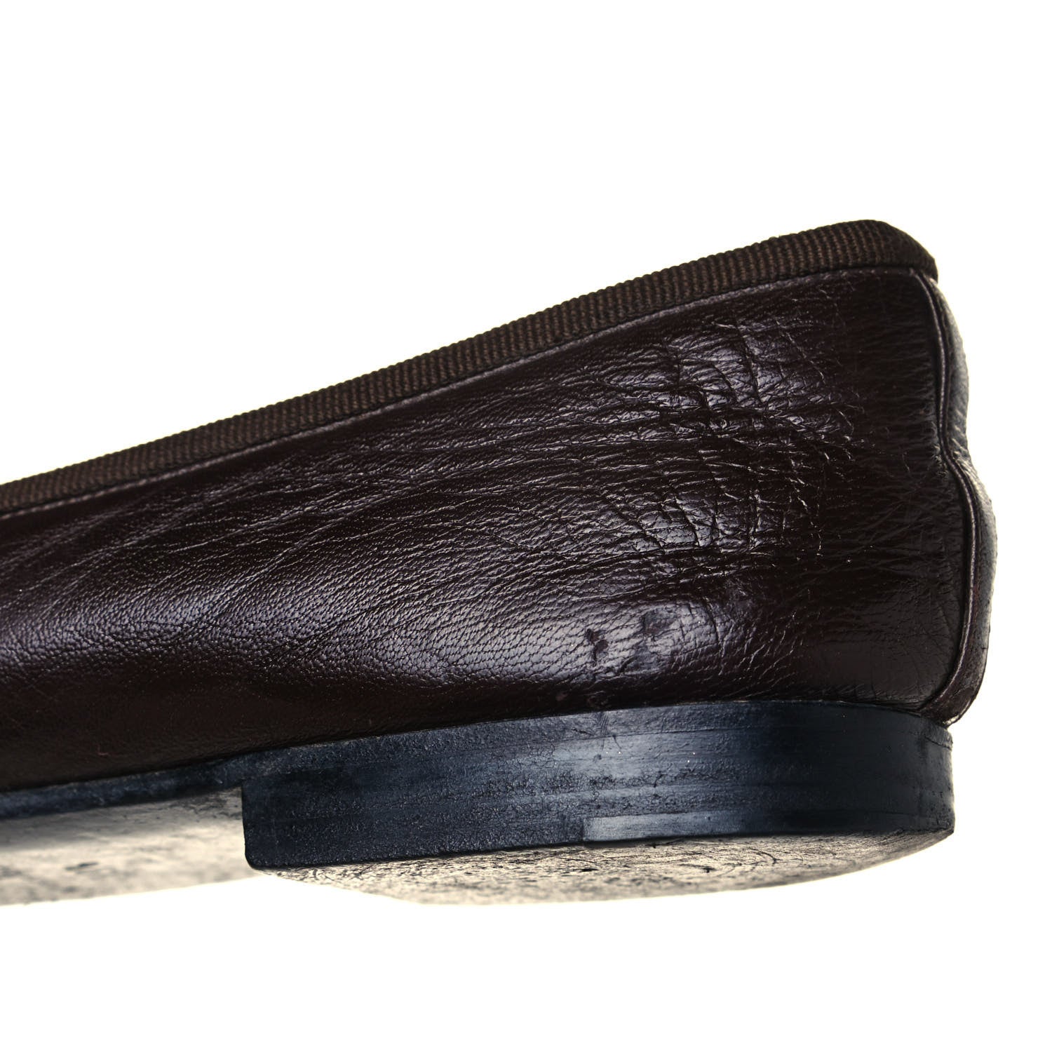 Chanel Lambskin Cap Toe Ballerina Flats 39.5 Black Brown 12 of 13