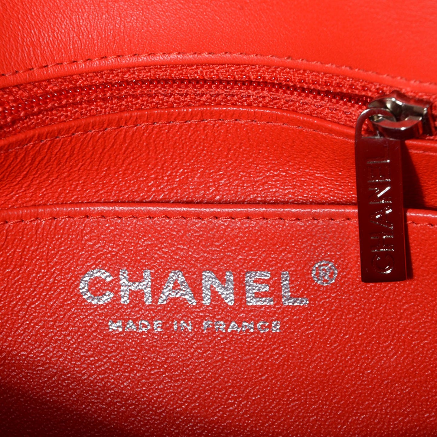 Patent Calfskin Striped Mini Square Flap Red
