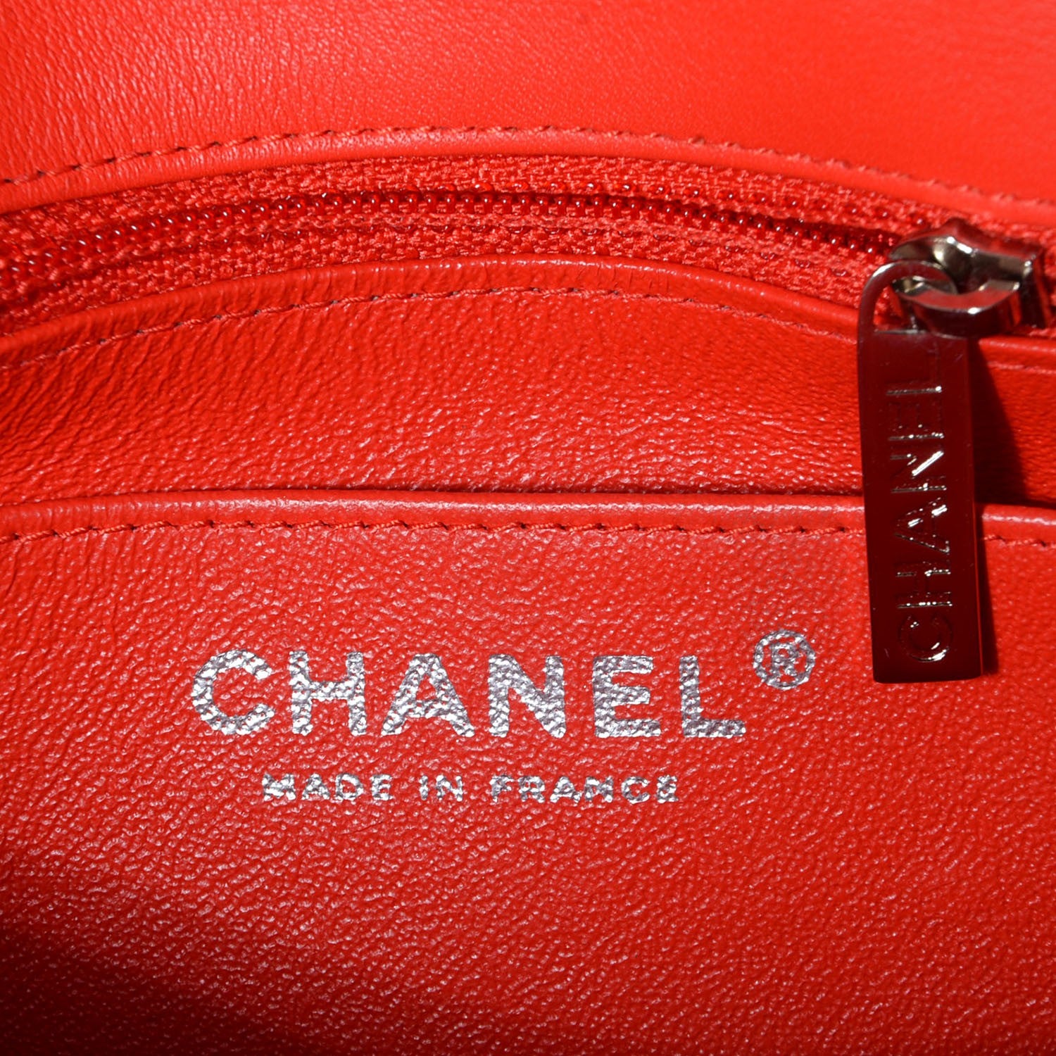 Chanel Patent Calfskin Striped Mini Square Flap Red 6 of 7
