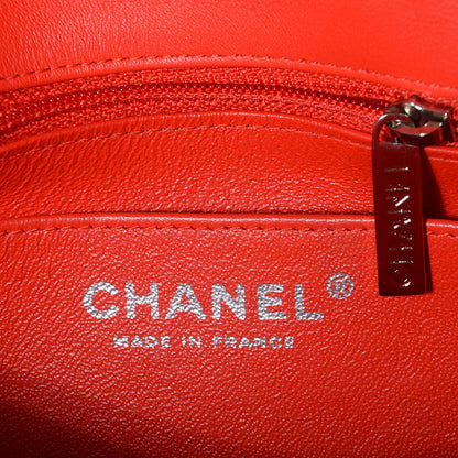 Chanel Patent Calfskin Striped Mini Square Flap Red 6 of 7