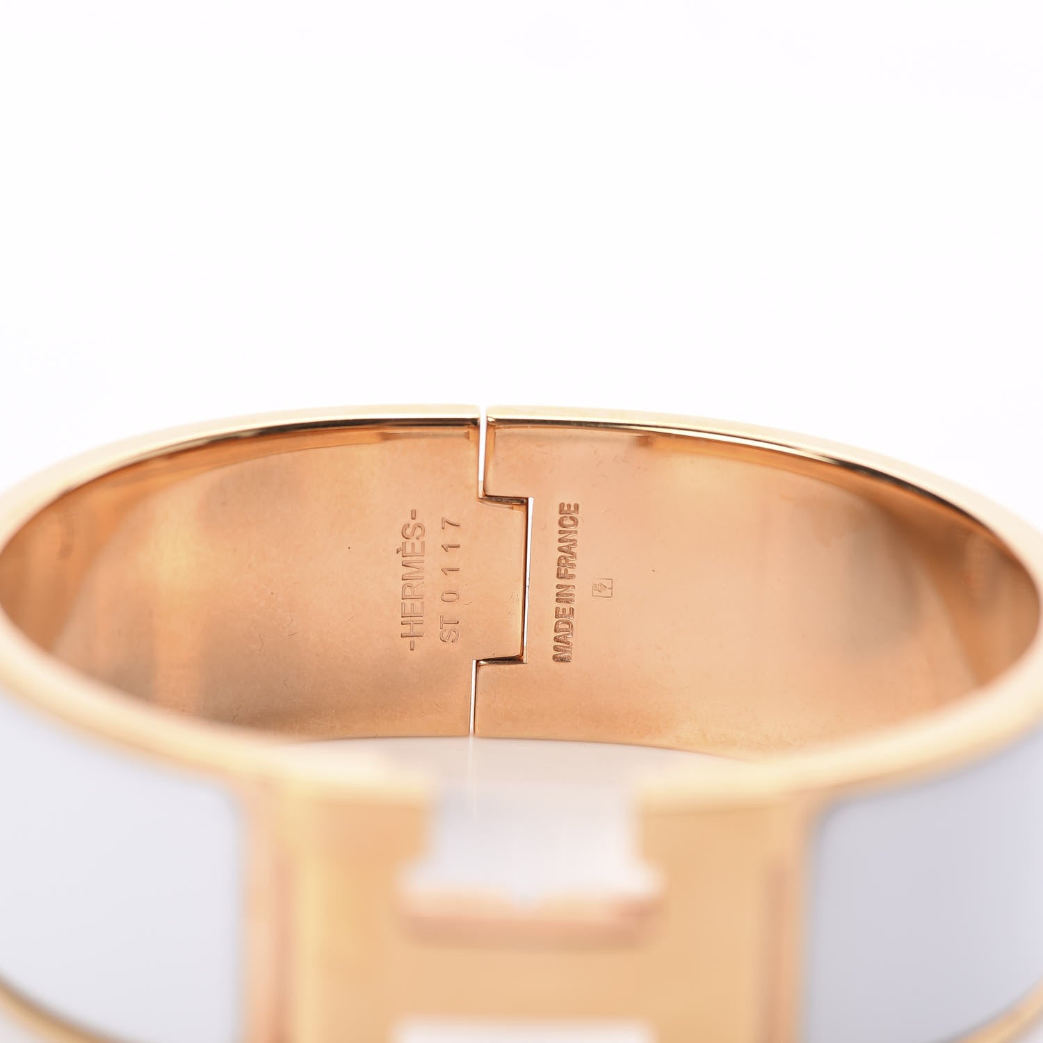 Hermes Enamel Wide Clic Clac H Bracelet GM White 3 of 3