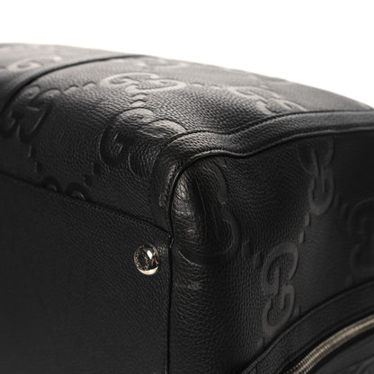 Gucci Piuma Calfskin Jumbo GG Embossed Large Duffle Bag Black 9 of 12
