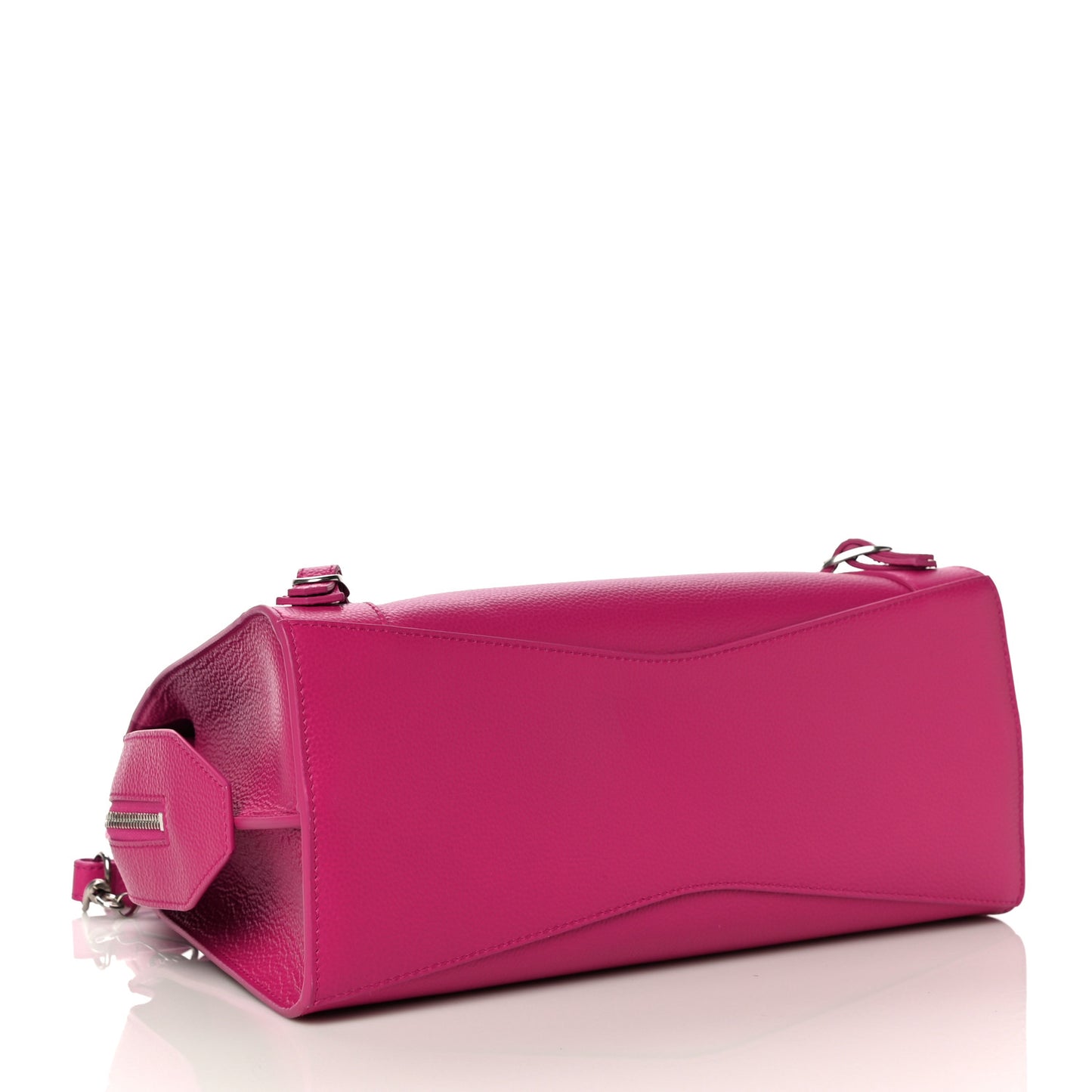 Grained Calfskin Neo Classic Silver Hardware S City Fuchsia