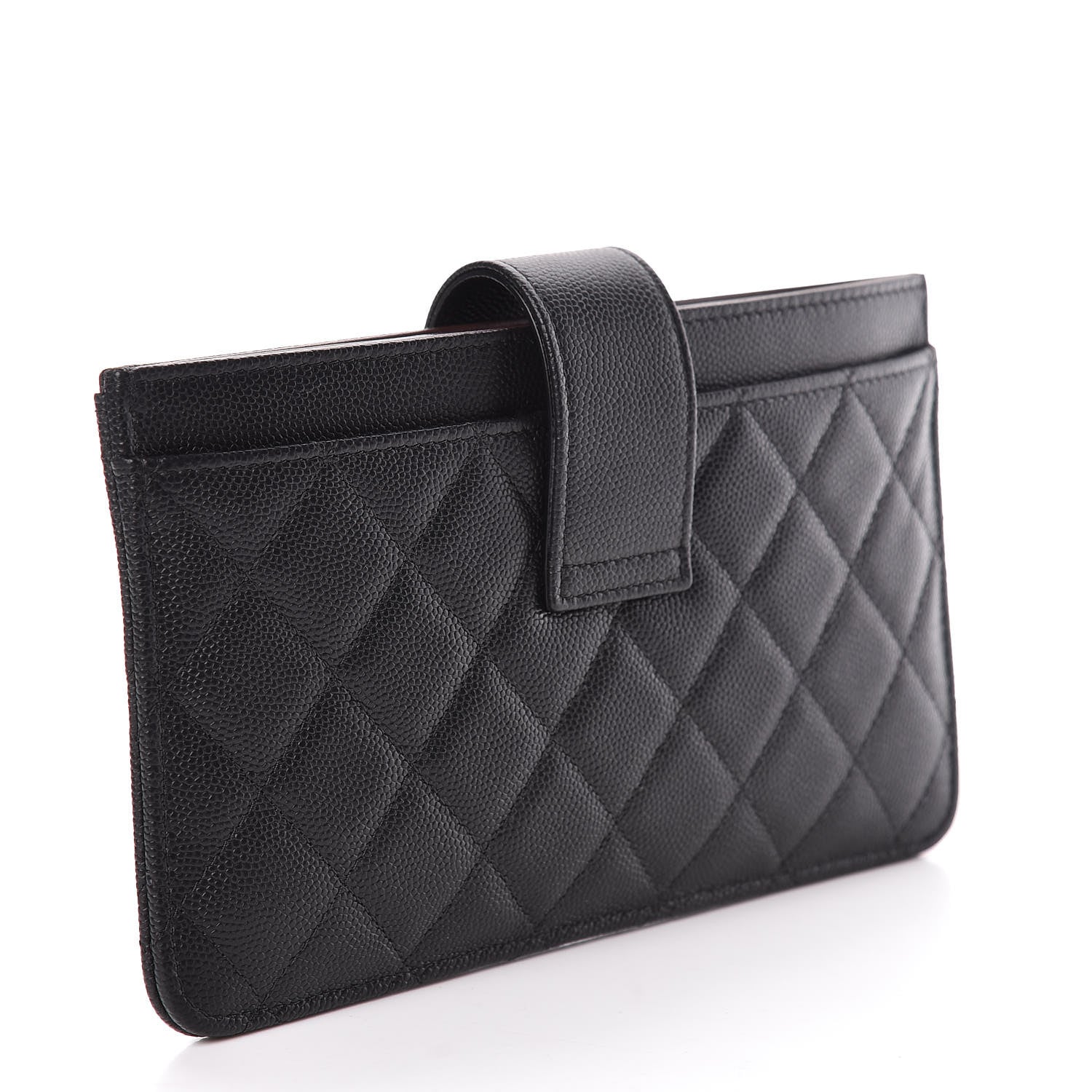 Chanel Caviar Quilted Classic Strap Pouch Black 3 of 11