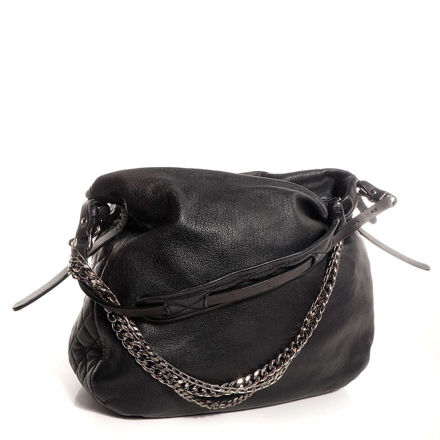 Jimmy Choo Leather Boho Biker Hobo Black 3 of 8