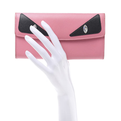 Fendi Vitello Elite Crystal Monster Eyes Simply Continental Wallet Lollypop Black 2 of 8