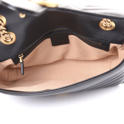 Gucci Calfskin Matelasse Small GG Marmont Shoulder Bag Black 4 of 10