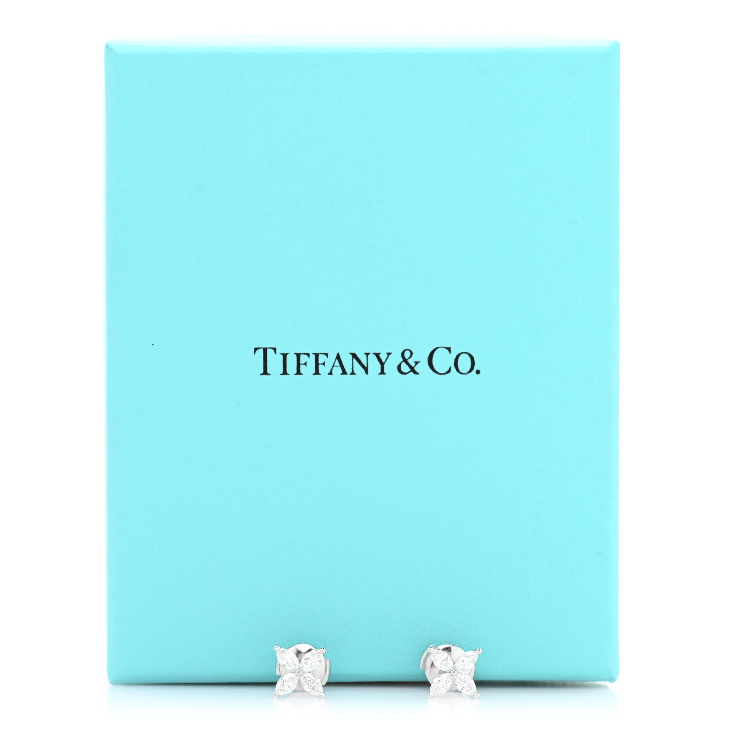 Tiffany Platinum Diamond .92ct Medium Victoria Earrings 5 of 5