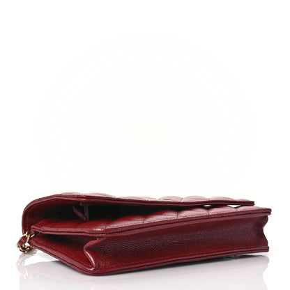 Chanel Caviar Quilted Wallet on Chain WOC Burgundy 3 of 10