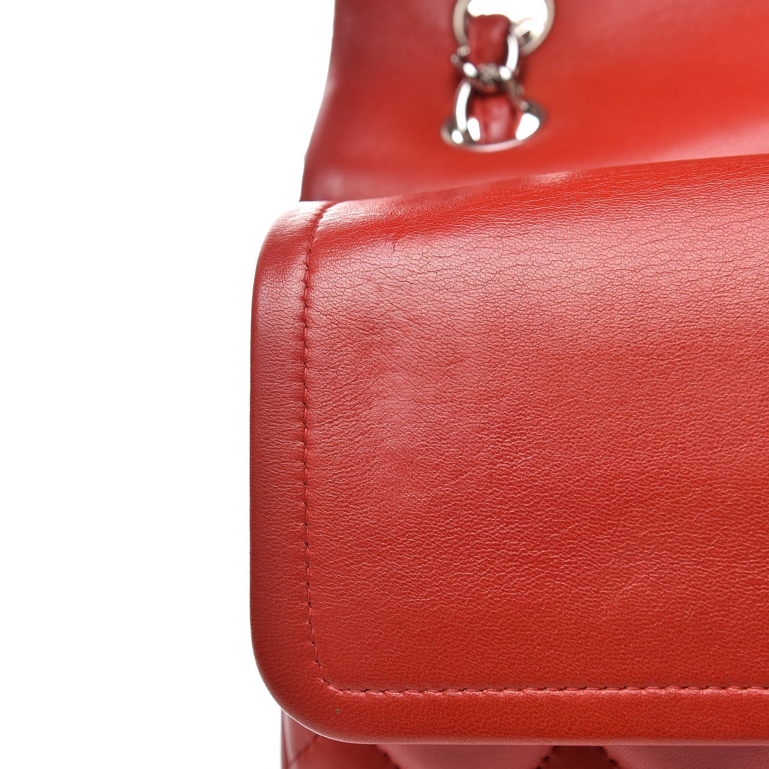 Chanel Lambskin Quilted Jumbo Double Flap Red 14 of 17