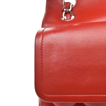 Chanel Lambskin Quilted Jumbo Double Flap Red 14 of 17