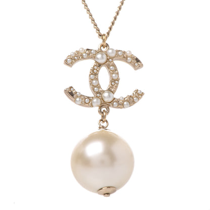 Chanel Pearl CC Drop Necklace Gold 4 of 7