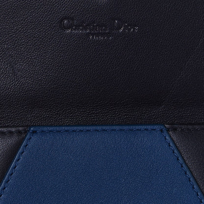Christian Dior Calfskin Bi-Color Envelope Wallet Blue Black 7 of 12