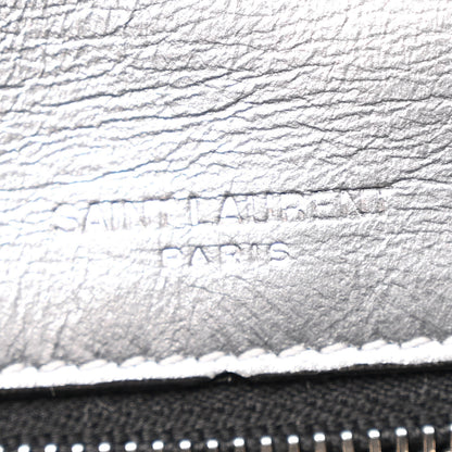 Saint Laurent Metallic Lambskin Matelasse Monogram Medium Niki Chain Satchel Argento 7 of 19