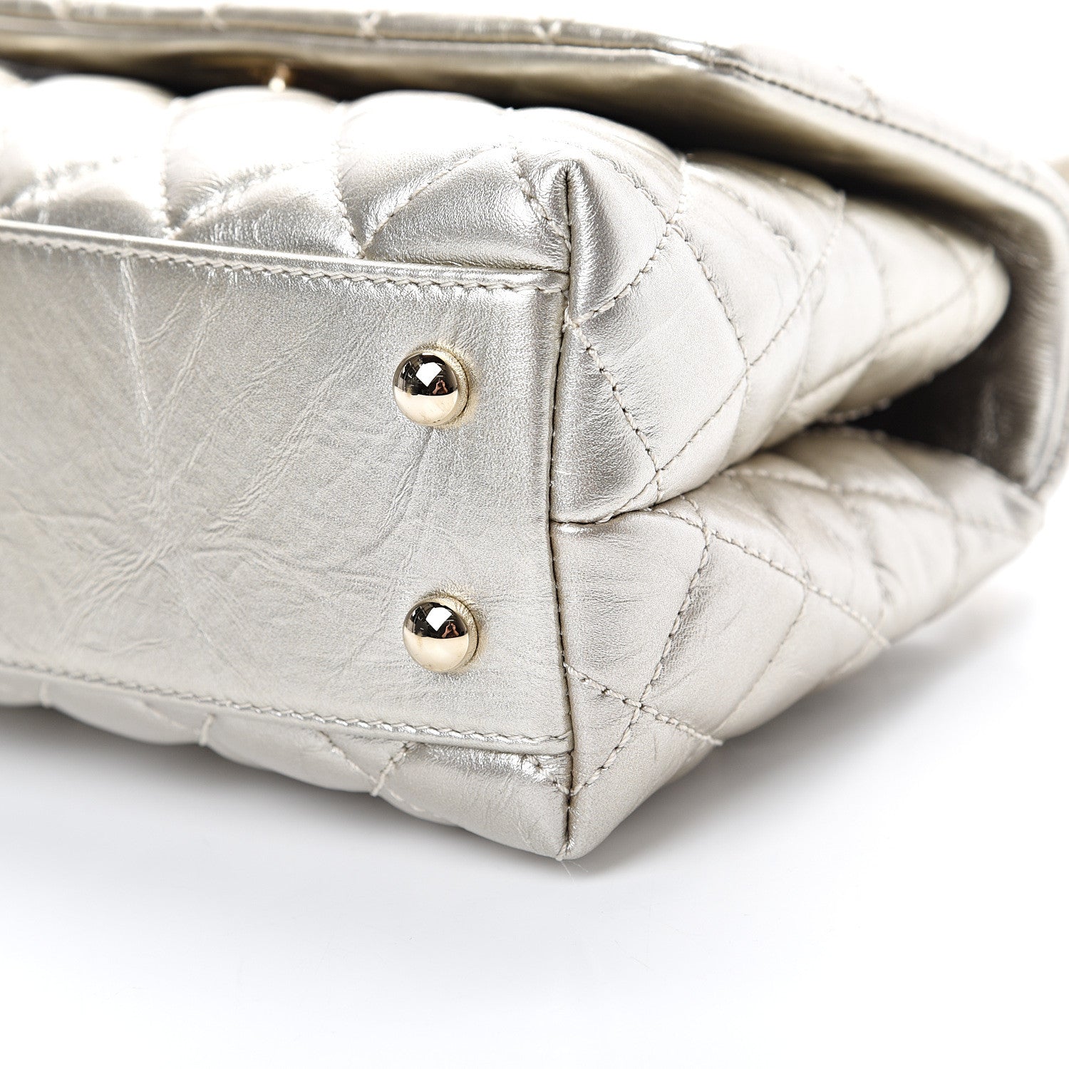 Chanel Metallic Aged Calfskin Quilted Mini Coco Handle Flap Gold 9 of 10