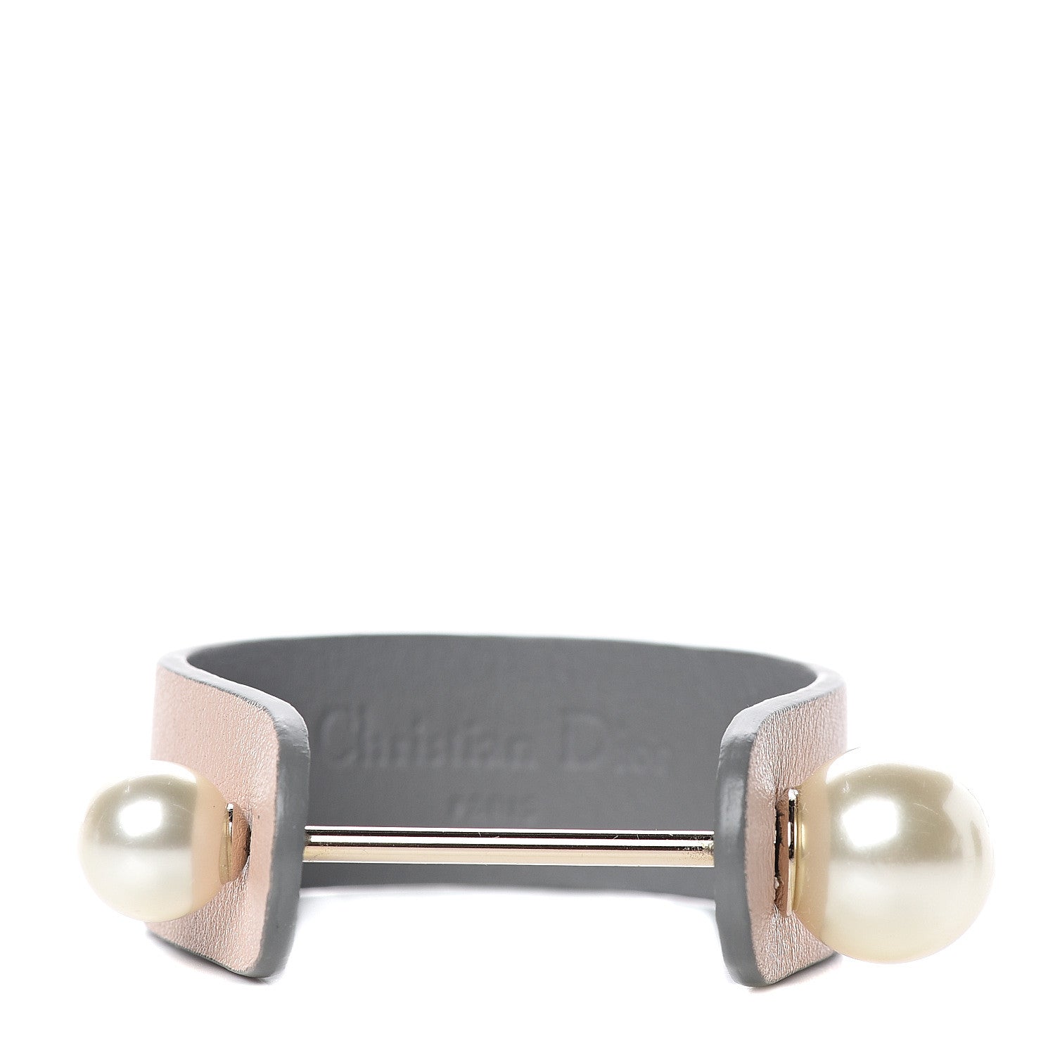Christian Dior Calfskin Pearl Bracelet S Pink Grey 1 of 5