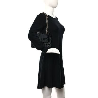 Chanel Patent Perforated Camellia Medium Single Flap Black 2 of 11