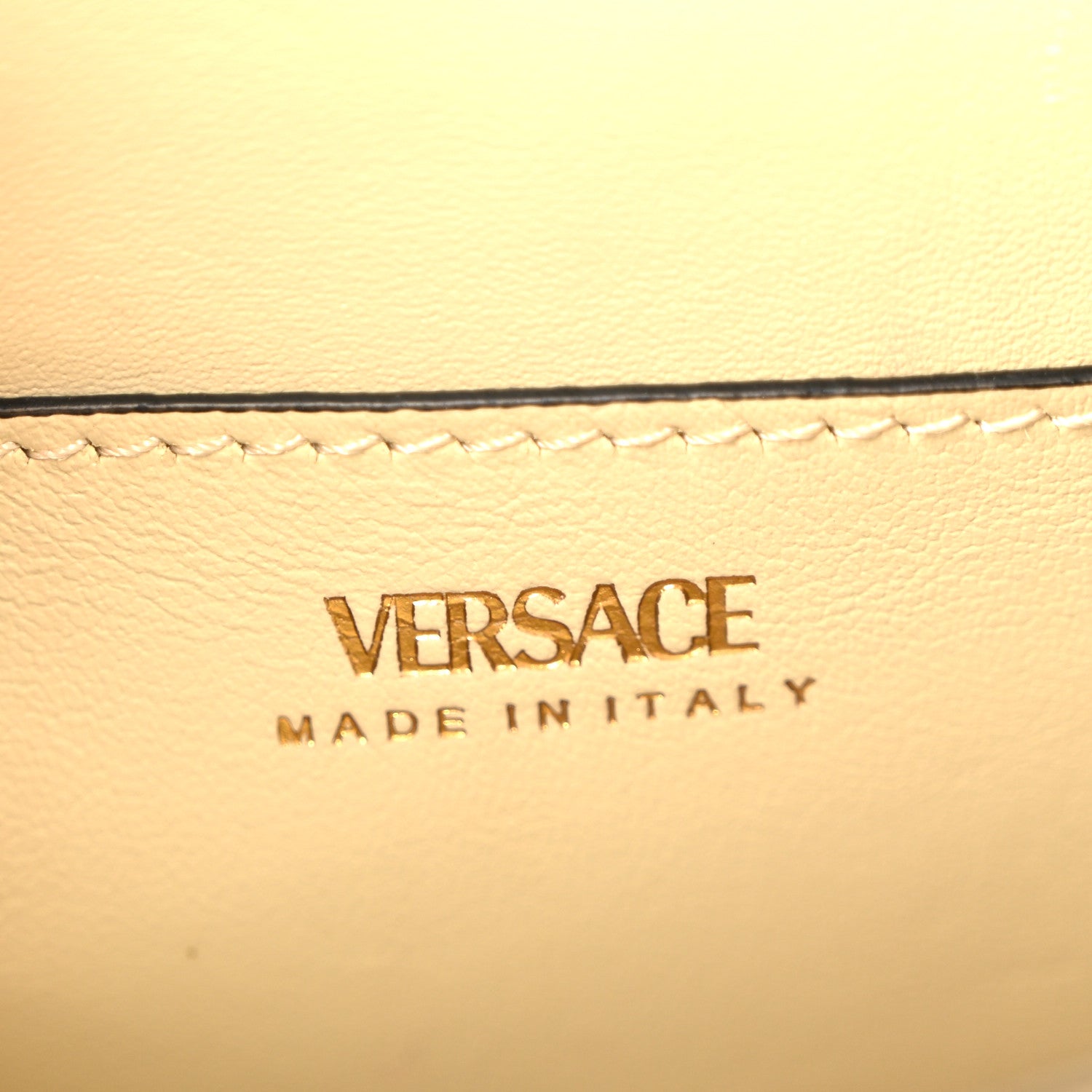 Versace Calfskin Canvas Allover La Medusa Small Top Handle Handbag Brown 6 of 11