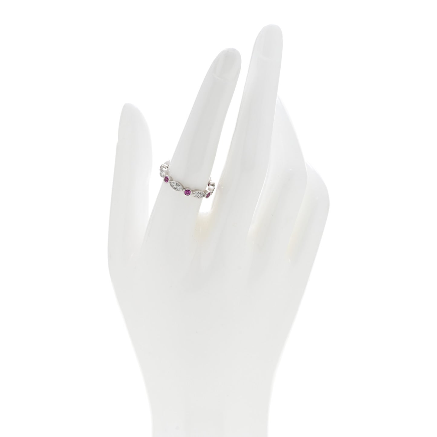 Platinum Diamond Pink Sapphire Jazz Swing Ring 54 6.75
