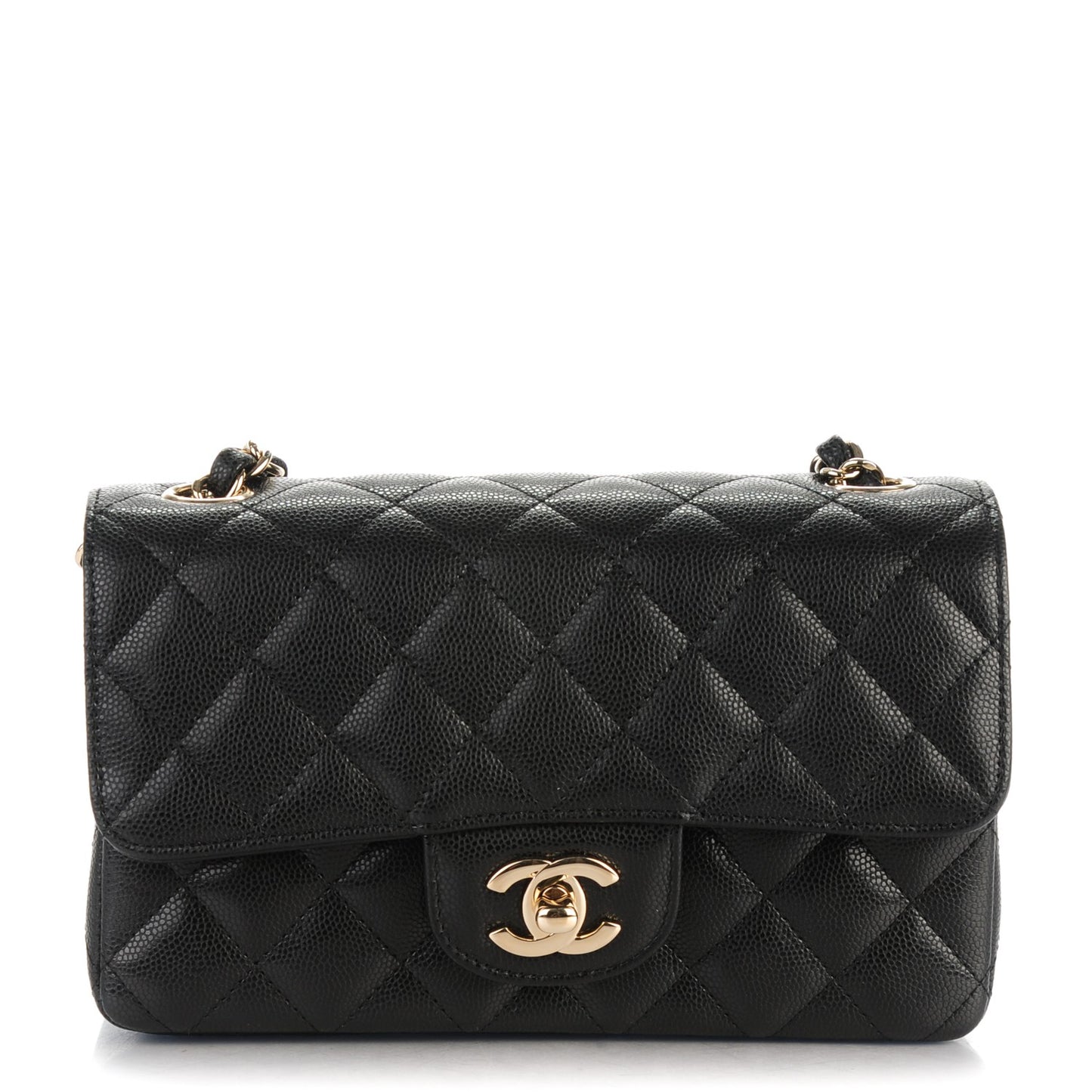 Caviar Quilted Mini Rectangular Flap Black