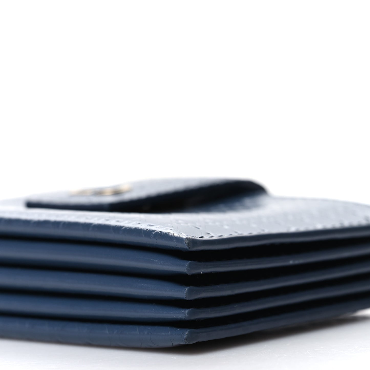 Patent Micro-Cannage Montaigne Gusseted Card Holder Blue
