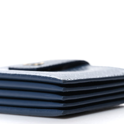 Christian Dior Patent Micro-Cannage Montaigne Gusseted Card Holder Blue 9 of 10