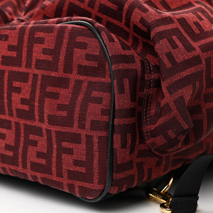 Fendi Recycled Fabric Jacquard Vitello Grace FF 1974 Large Fendi Strike Backpack Rosso Marlboro Black 10 of 10