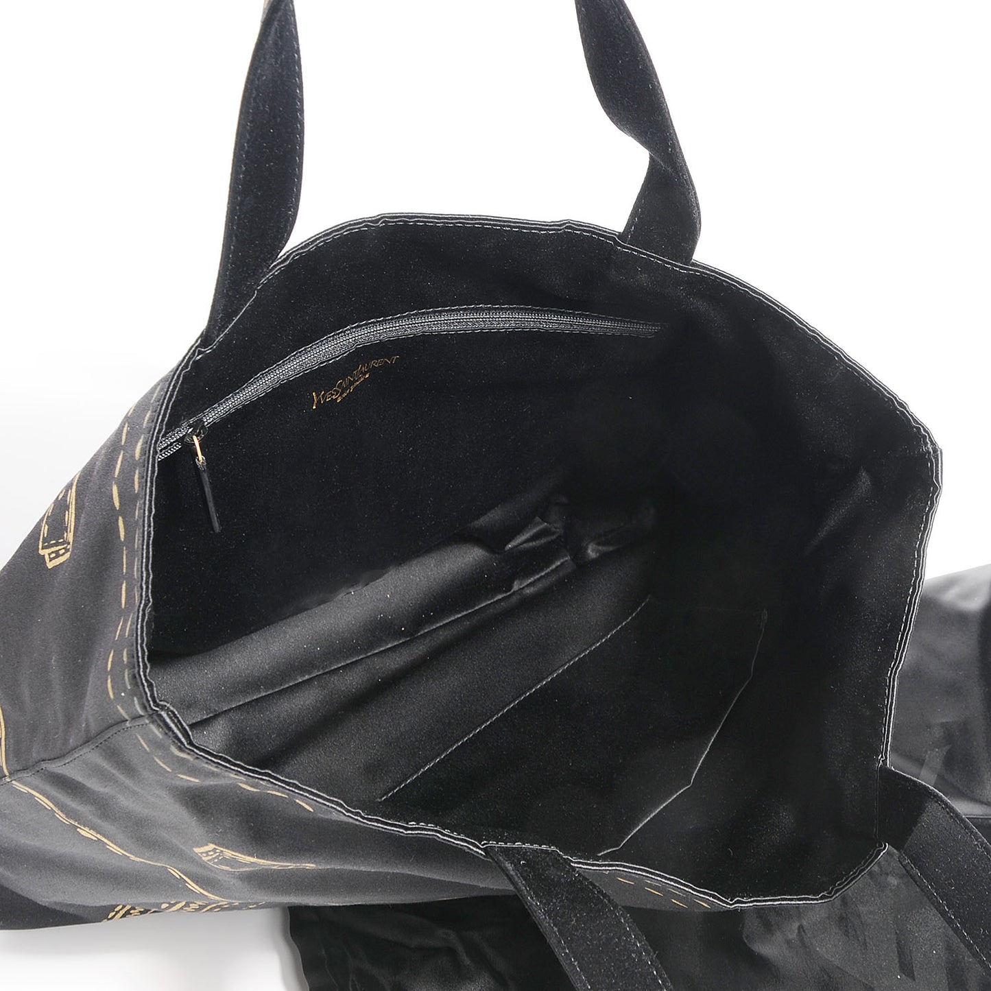 Satin Signature Tote Black