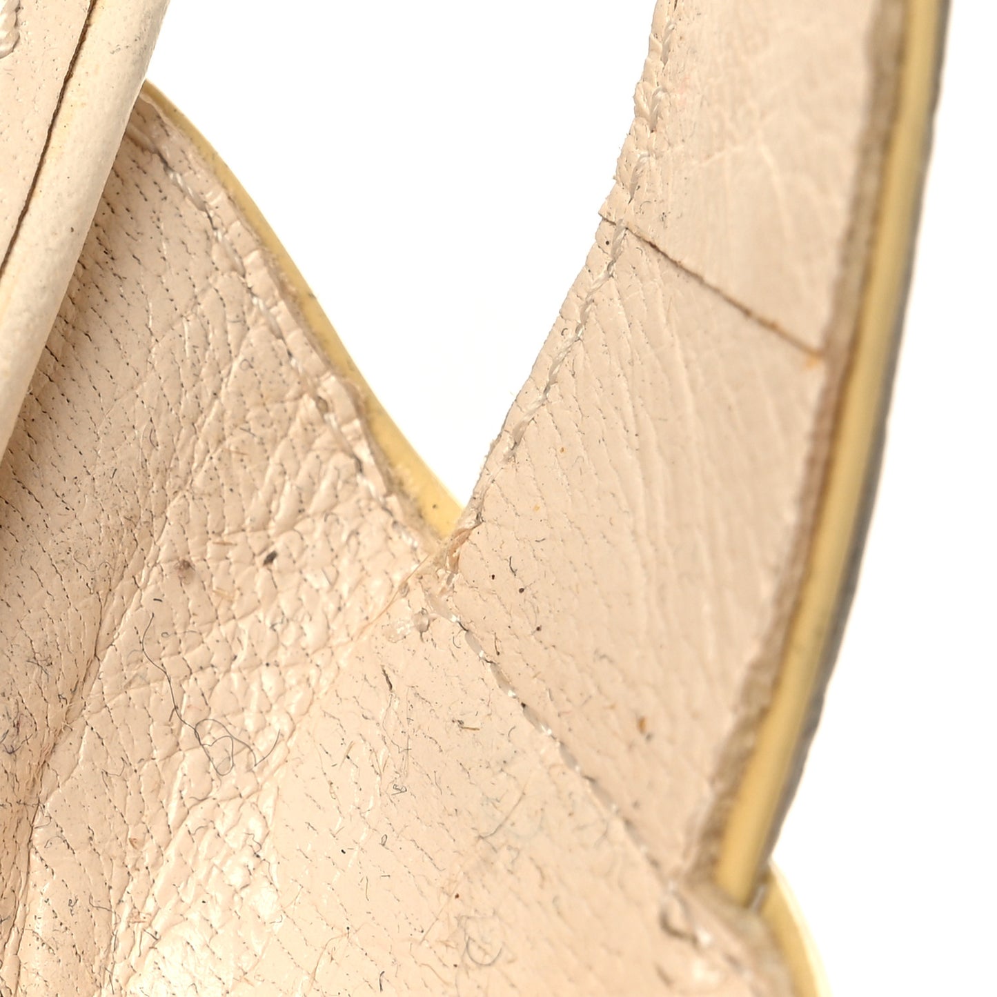 Calfskin Monogram Embossed Espadrille Wedge Sandals 36 White