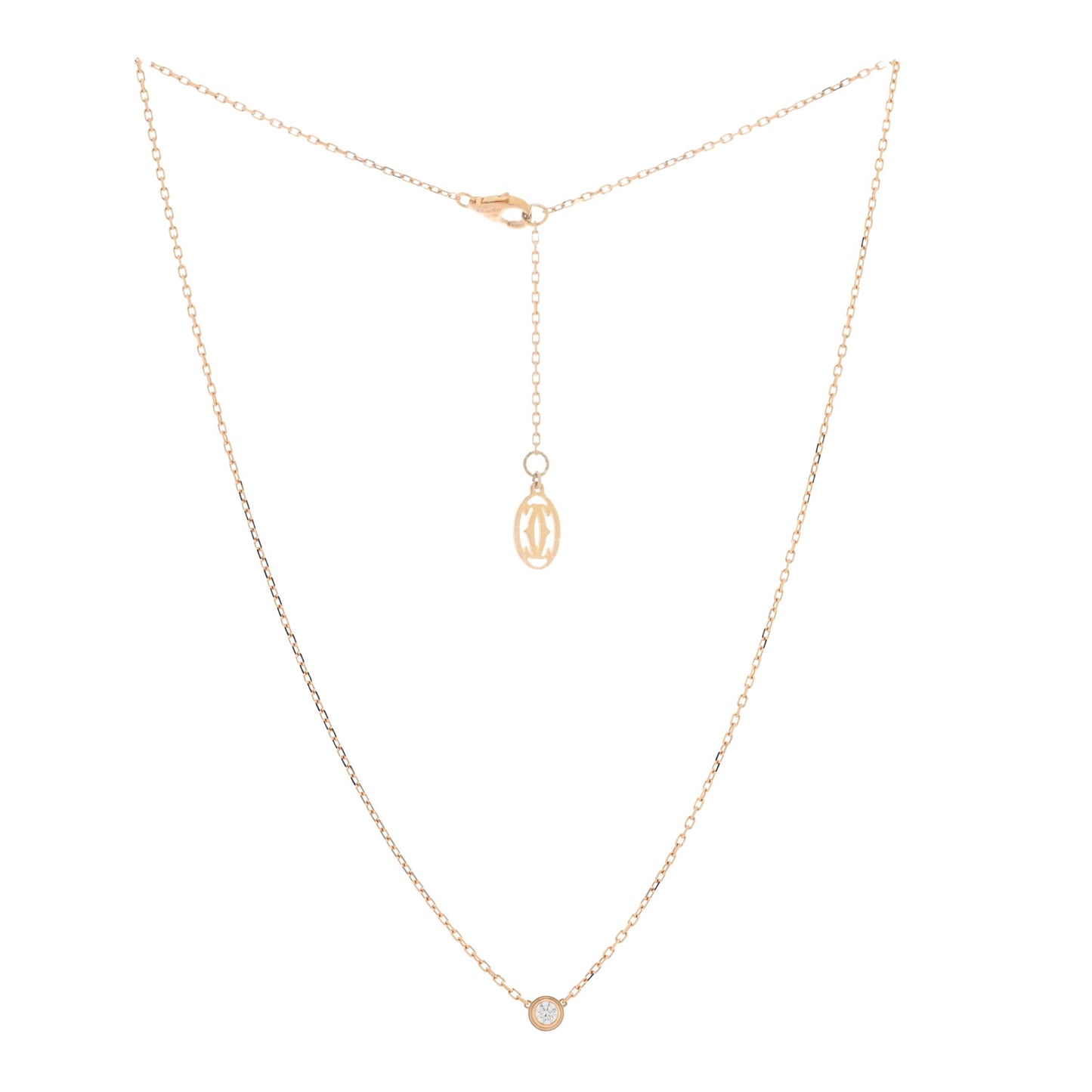 18K Pink Gold Diamond SM D'Amour Pendant Necklace