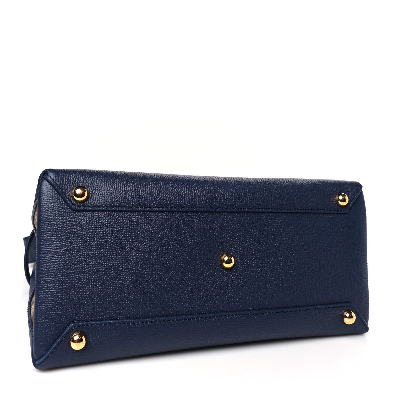 Burberry Derby Calfskin Vintage Check Medium Banner Tote Regency Blue 4 of 8