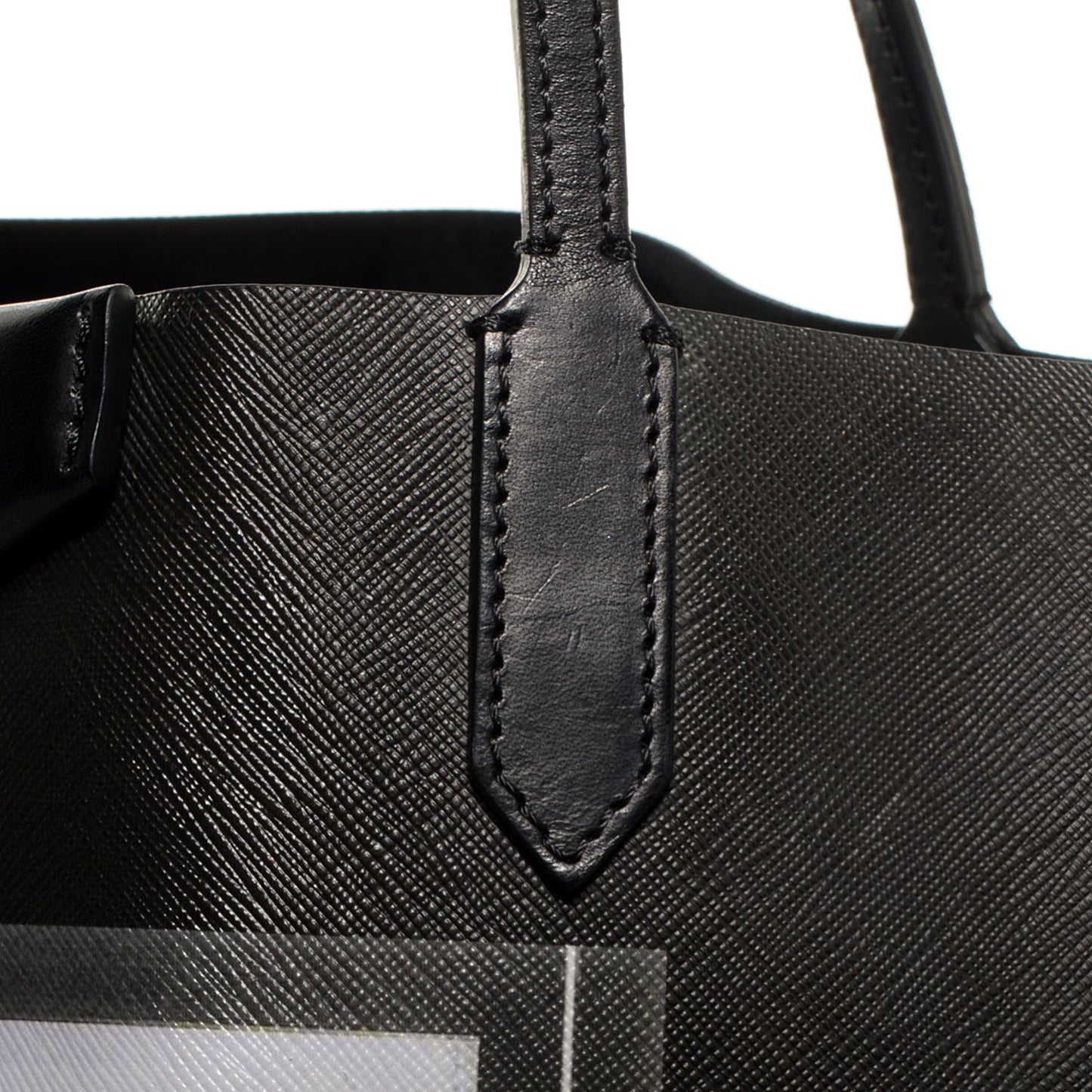 Textured Coated Canvas Bambi Print Large Antigona Tote Black
