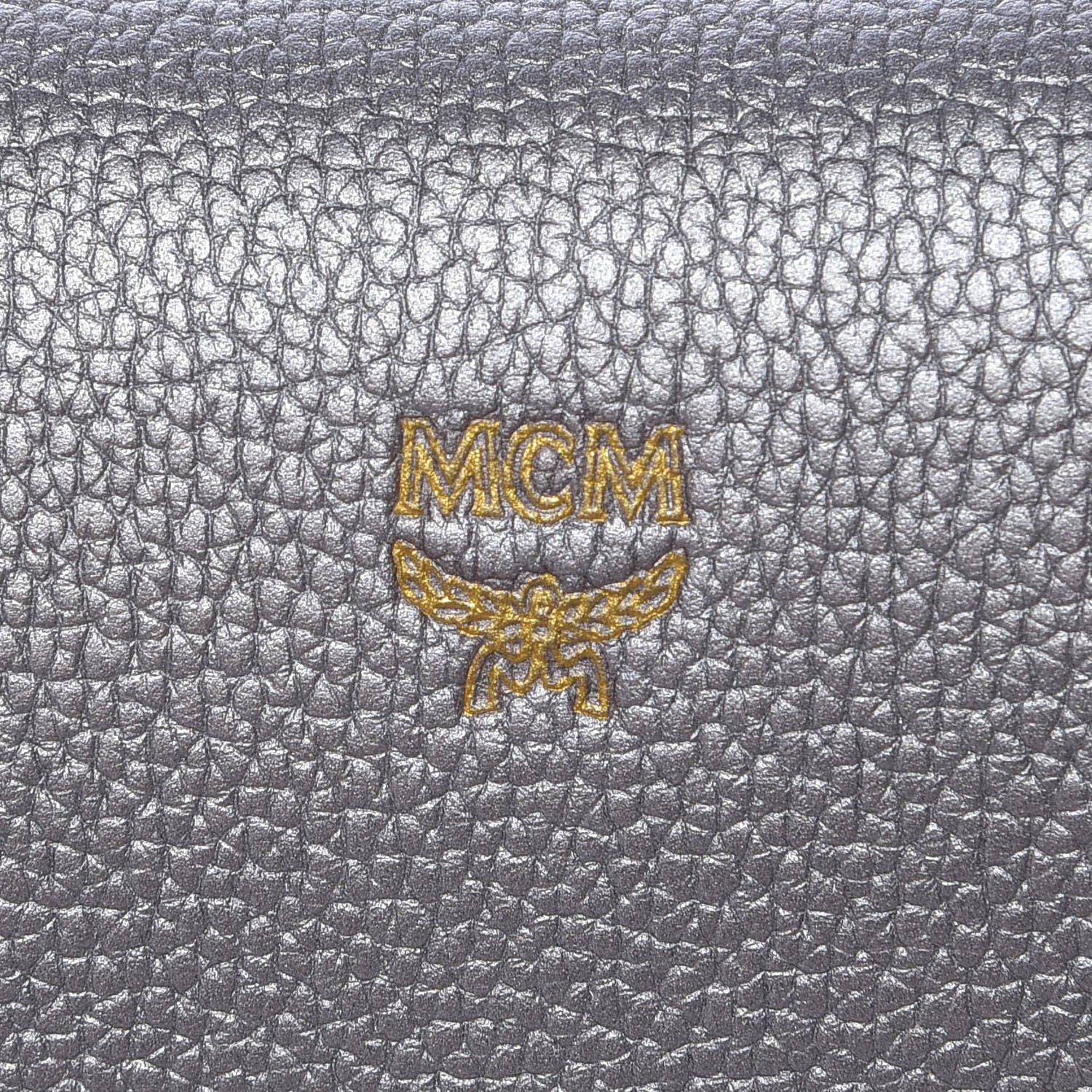 MCM Metallic Grained Calfskin Medium Milla Tote Spike Silver 7 of 14
