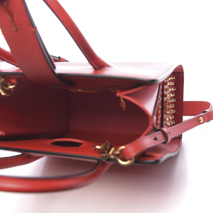 Christian Louboutin Calfskin Patent Leopard Studded Small Paloma Red 5 of 9