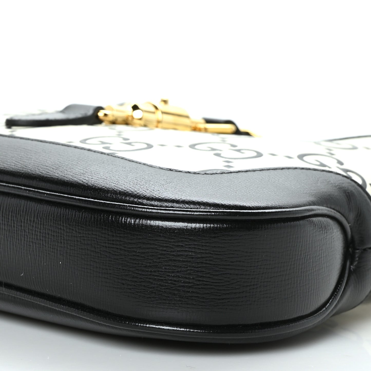 Azalea Calfskin GG Monogram Bi-Color Debossed Small Jackie 1961 Hobo Mystic White Black