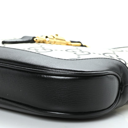 Gucci Azalea Calfskin GG Monogram Bi-Color Debossed Small Jackie 1961 Hobo Mystic White Black 9 of 9