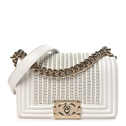 Chanel Calfskin Pearl Small Boy Flap White 1 of 10