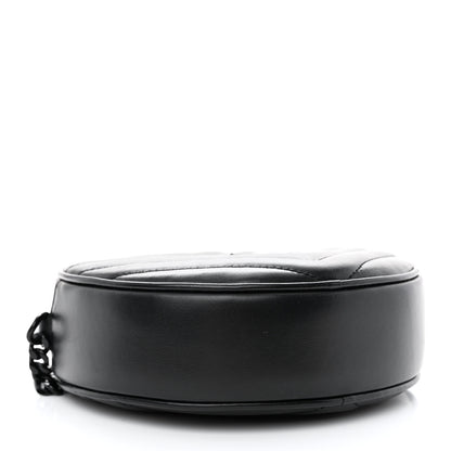 Saint Laurent Calfskin Matelasse Chevron Round Vinyle Camera Bag Black 4 of 11