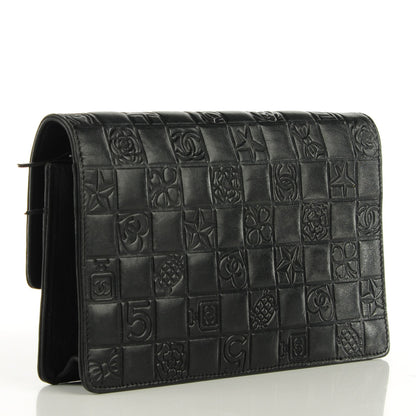 Chanel Lambskin Precious Symbols Wallet On Chain WOC Black 3 of 7