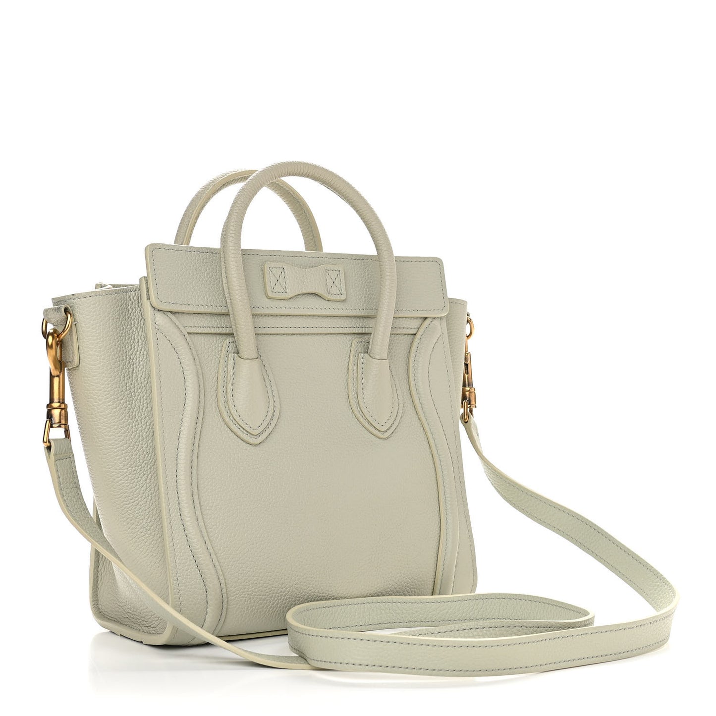 Drummed Calfskin Nano Luggage Vert D'eau