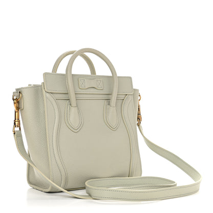 Celine Drummed Calfskin Nano Luggage Vert D'eau 3 of 11