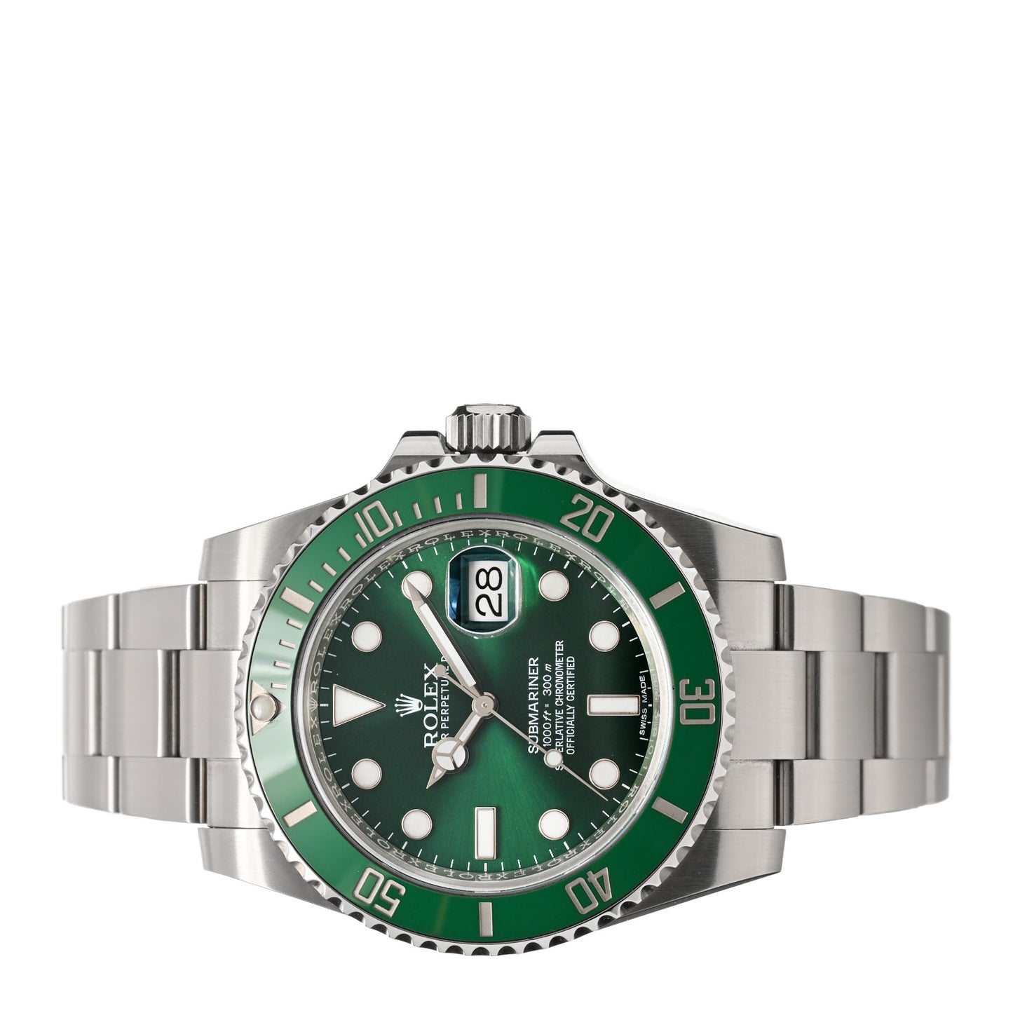 Stainless Steel 40mm Oyster Perpetual Submariner Date Hulk Watch Green 116610LV