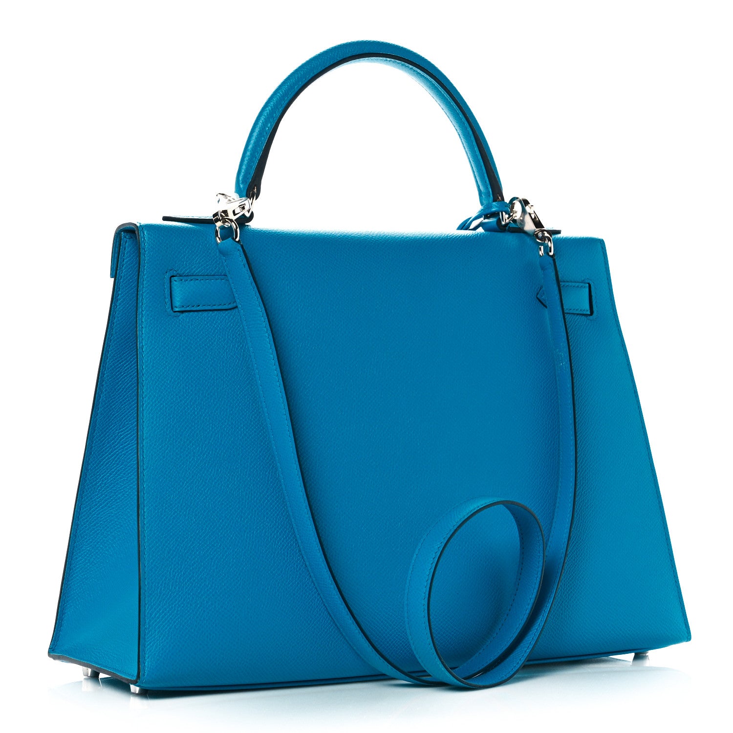 Hermes Epsom Kelly Sellier 32 Bleu Frida 2 of 36