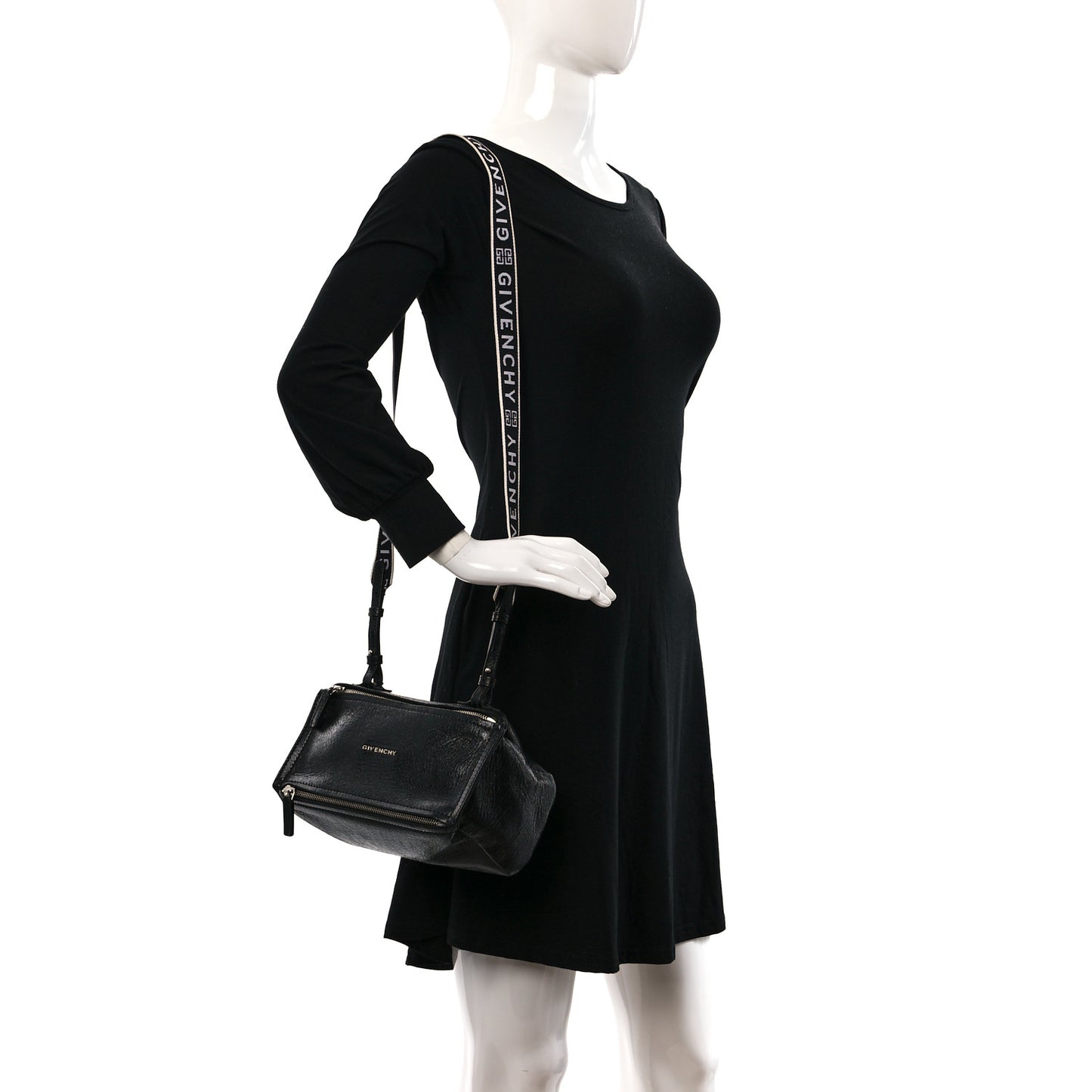 Crackled Patent 4G Small Pandora Black