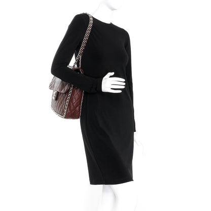 Chanel Crumpled Lambskin Quilted Maxi Chain Around Flap Dark Brown 2 of 12