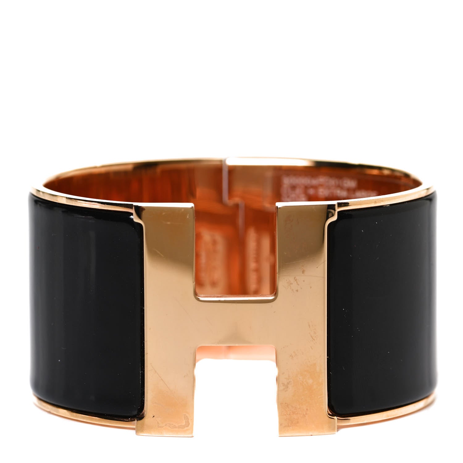 Hermes Enamel Extra Wide Clic Clac H Bracelet GM Black 1 of 6