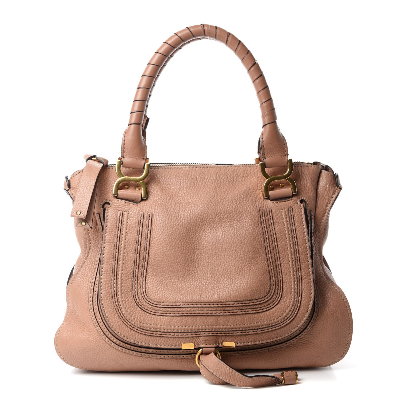 Calfskin Medium Marcie Satchel Nude