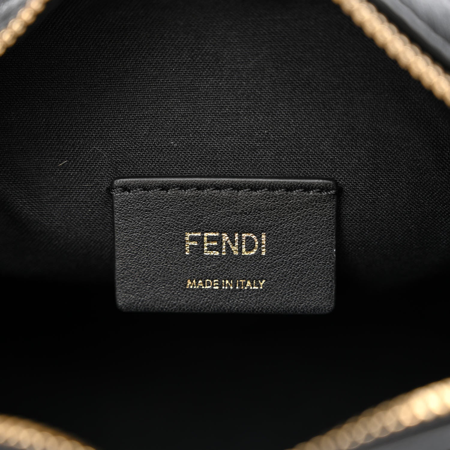 Fendi Vitello Century Bi-Color FF 1974 Embossed Mini Camera Case Maya Black 6 of 10