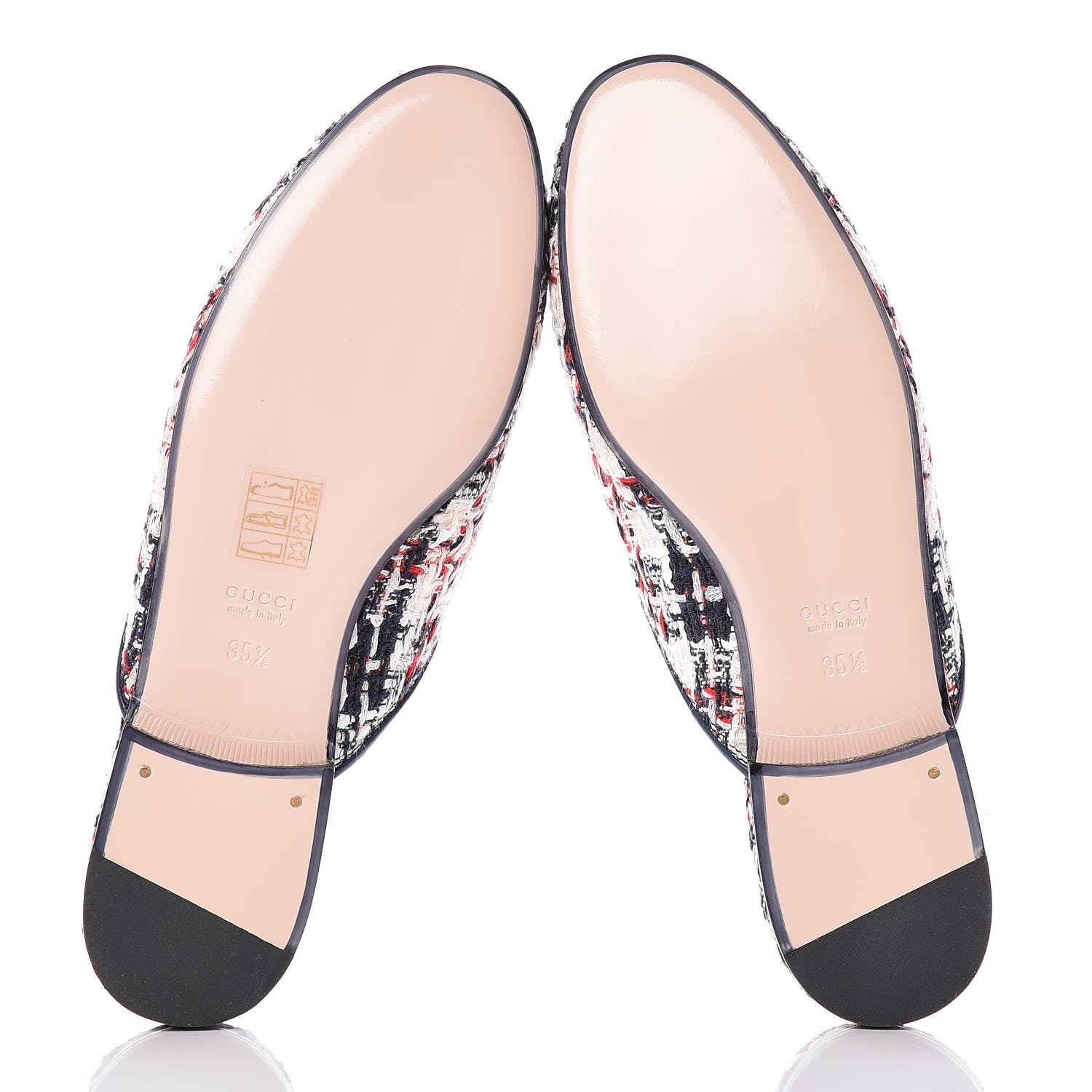 Gucci Tweed Check Womens Princetown Slippers 35.5 Gardenia Ink Blue Agata 10 of 18