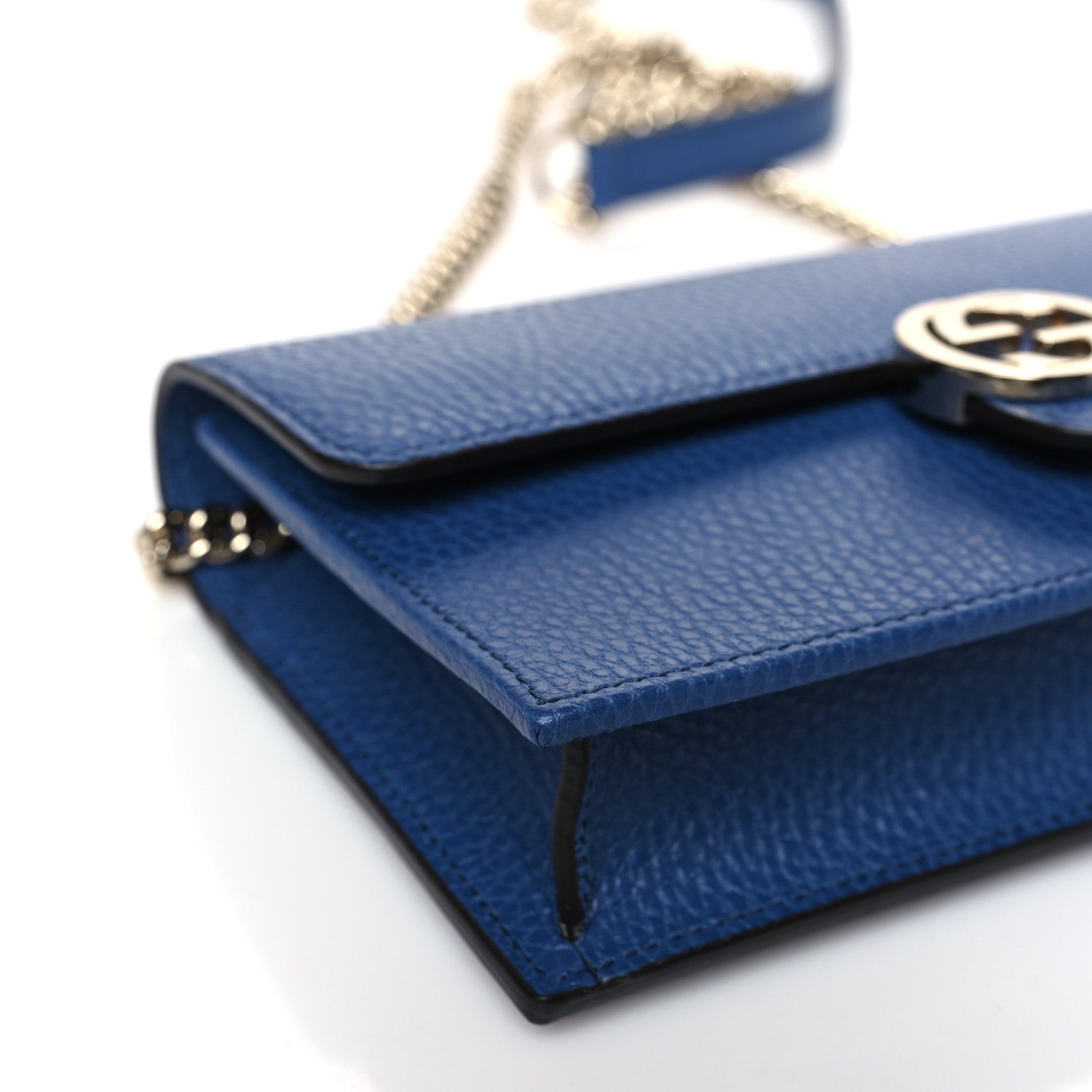 Gucci Dollar Calfskin Interlocking G Chain Wallet Caspian 7 of 8